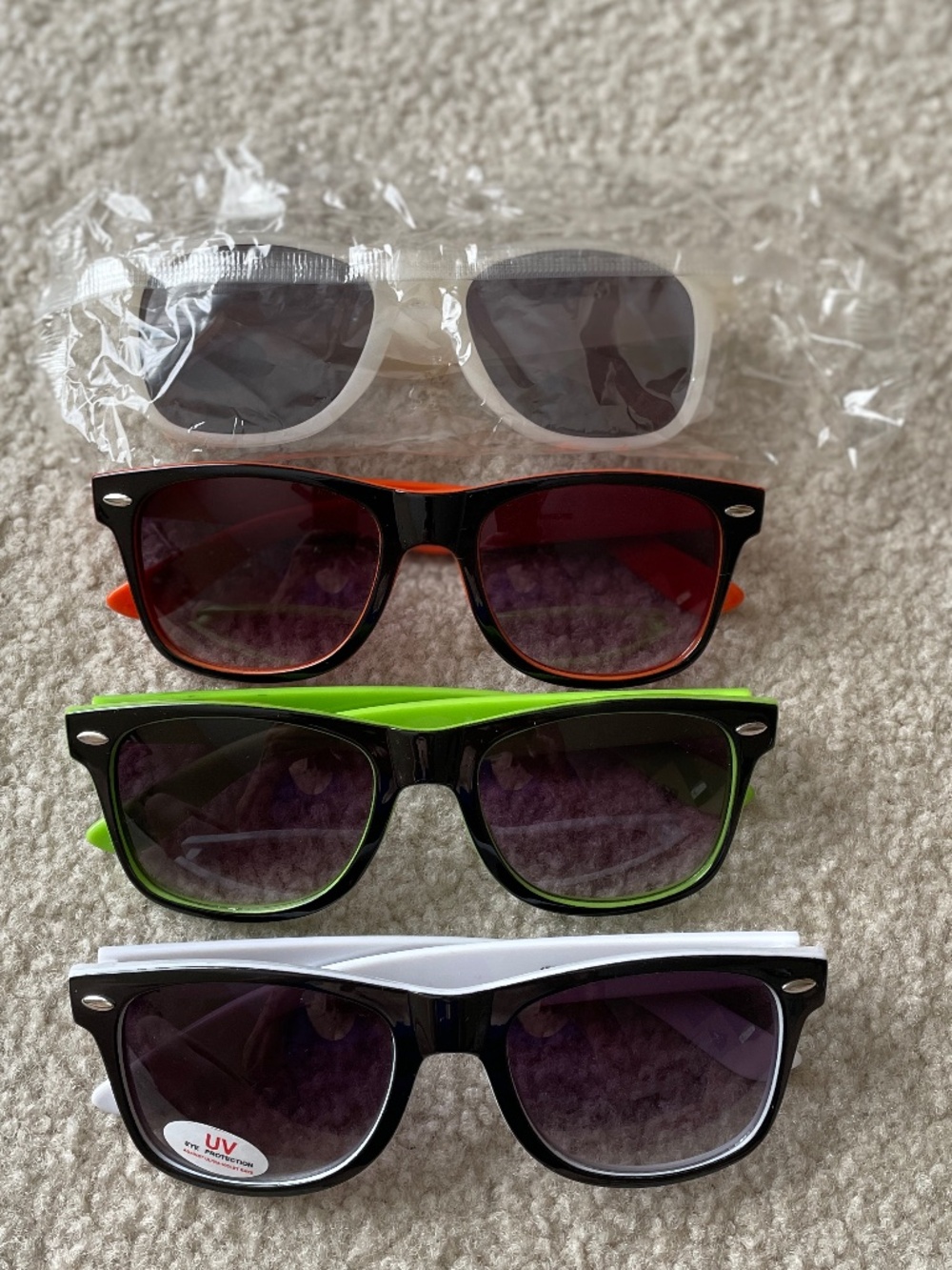 4 Sunglasses Full Sail University Color Changing Black w/ Orange Green White